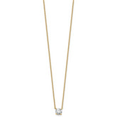 14k 3/4 carat Lab Grown Diamond VS+ F+ Round Complete Four Prong 18 inch Solitaire Necklace